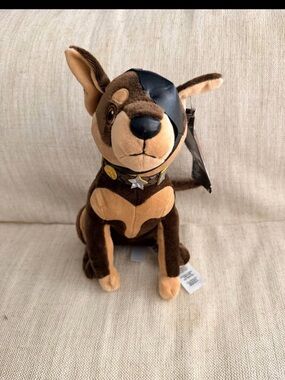 Cruella De Vil Plush Brown & Tan Police Dog Toy with Star Collar